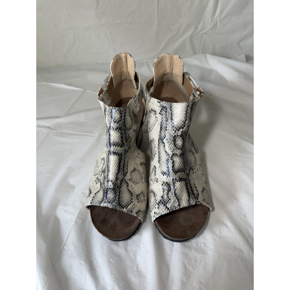 Jolimall Sunburst Snake Print Wedge Sandals Size 9